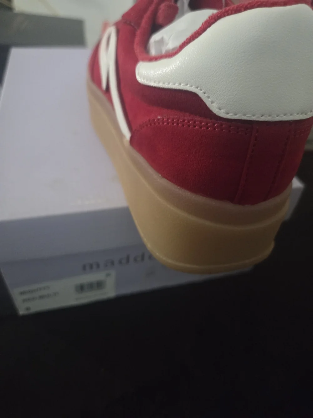Madden Girl Red Platform Sneakers with White Accent